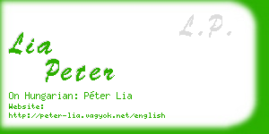 lia peter business card